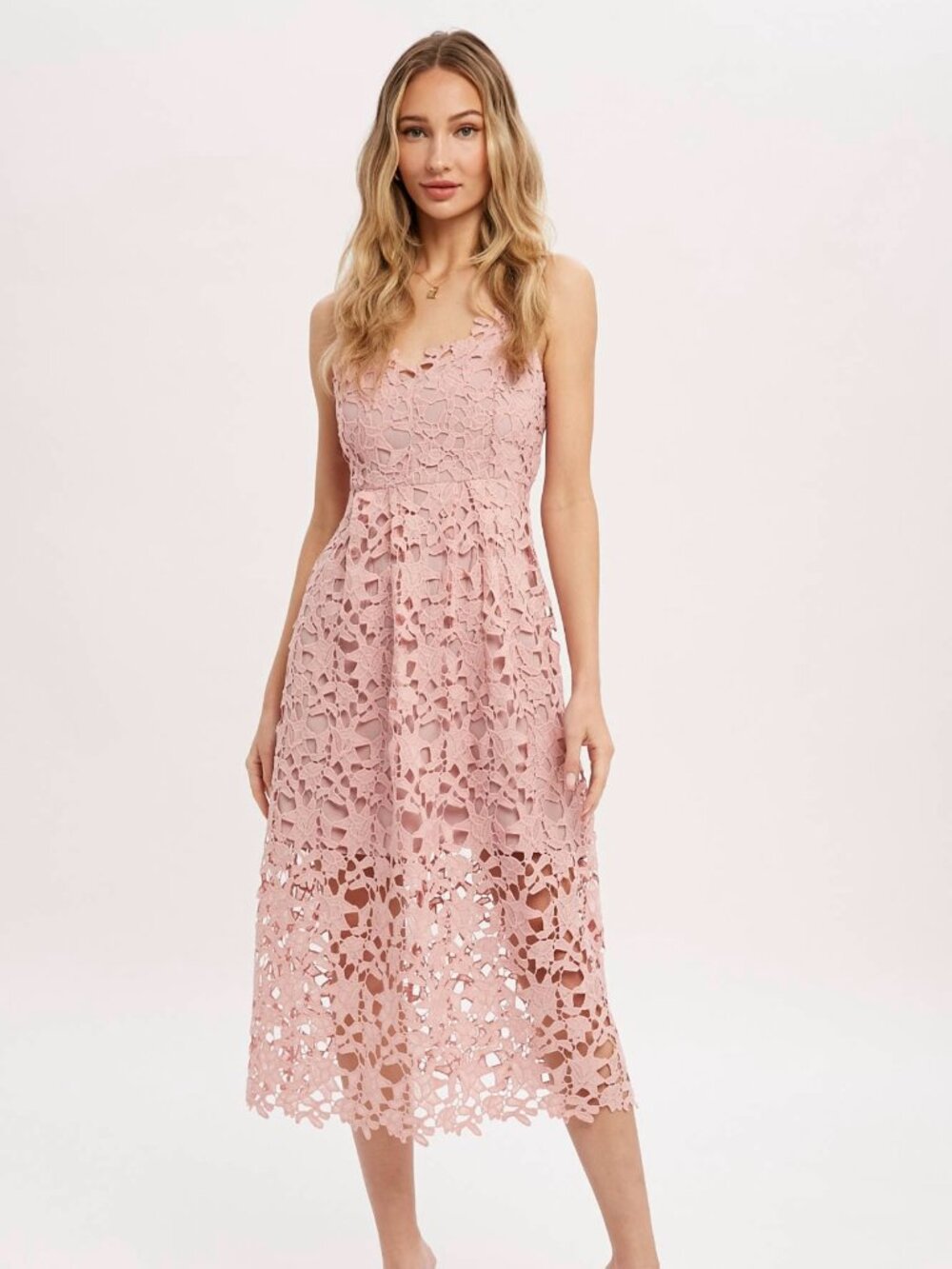 D29-Lace Midi Dress